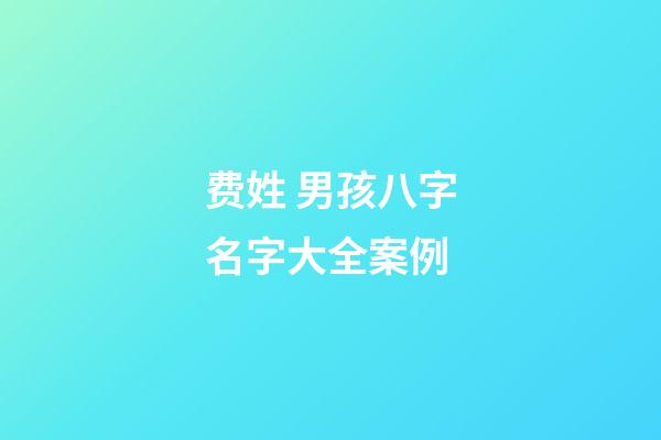 费姓 男孩八字名字大全案例